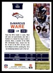 2016 Score #103  DeMarcus Ware  Back Thumbnail