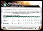 2016 Topps #119  Sean Doolittle  Back Thumbnail