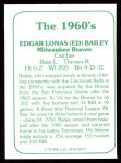 1978 TCMA The 1960's #37  Ed Bailey  Back Thumbnail
