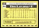 1990 Topps Traded #55 T Tim Layana  Back Thumbnail