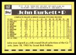 1990 Topps Traded #16 T John Burkett  Back Thumbnail