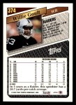 1993 Topps #374  Willie Gault  Back Thumbnail