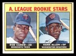 1967 Topps #569 - Rod Carew / Hank Allen A.L. Rookies Front Thumbnail