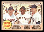 1968 Topps #490 - Mickey Mantle / Willie Mays / Harmon Killebrew Super Stars Front Thumbnail