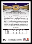 2012 Topps #45  Dennis Pitta  Back Thumbnail