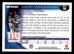 2010 Topps #39  Mario Manningham  Back Thumbnail