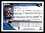 2010 Topps #295  Devin McCourty  Back Thumbnail