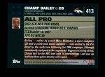 2007 Topps #413   -  Champ Bailey Pro Bowl Back Thumbnail