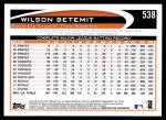 2012 Topps #538  Wilson Betemit  Back Thumbnail