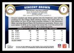 2011 Topps #7  Vincent Brown  Back Thumbnail