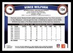 2011 Topps #154  Vince Wilfork  Back Thumbnail