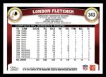 2011 Topps #343  London Fletcher  Back Thumbnail