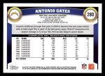 2011 Topps #280  Antonio Gates  Back Thumbnail