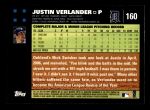 2007 Topps #160  Justin Verlander  Back Thumbnail