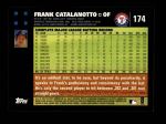 2007 Topps #174  Frank Catalanotto  Back Thumbnail