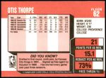 1989 Fleer #62  Otis Thorpe  Back Thumbnail