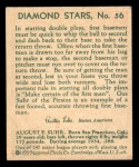 1935 Diamond Stars #56  Gus Suhr   Back Thumbnail