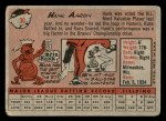 1958 Topps #30 WN Hank Aaron Back Thumbnail