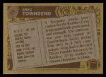 1986 Topps #70  Greg Townsend  Back Thumbnail