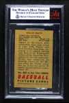 1951 Bowman #305 Willie Mays Back Thumbnail