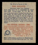 1949 Bowman #98 NNOF Phil Rizzuto  Back Thumbnail