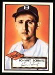 1952 Topps REPRINT #136  Johnny Schmitz  Front Thumbnail
