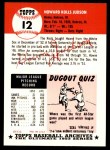1953 Topps Archives #12  Howie Judson  Back Thumbnail