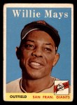 1958 Topps #5 Willie Mays Front Thumbnail