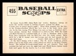 1961 Nu-Card Scoops #455   -   Babe Ruth Hits 3 Homers In A Series Game Back Thumbnail