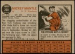 1962 Topps #200 Mickey Mantle Back Thumbnail
