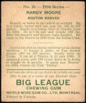 1934 World Wide Gum #26  Randy Moore  Back Thumbnail