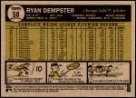 2010 Topps Heritage #58  Ryan Dempster  Back Thumbnail