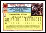1992 Topps #72  Tony Smith  Back Thumbnail