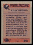 1991 Topps #195  Martin Mayhew  Back Thumbnail