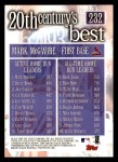 2000 Topps #232   -  Mark McGwire 20th Century's Best - HR Leaders Back Thumbnail