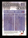 2000 Topps #469   -  Mark McGwire 20th Century's Best Slugging Percentage Leaders Back Thumbnail