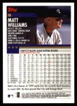 2000 Topps #5  Matt Williams  Back Thumbnail