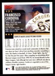 2000 Topps #171  Francisco Cordova  Back Thumbnail