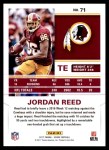 2017 Score #71  Jordan Reed  Back Thumbnail