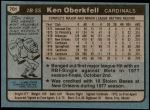 1980 Topps #701  Ken Oberkfell   Back Thumbnail
