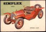 1954 Topps World on Wheels #29   Simplex Speed Car 1910 Front Thumbnail