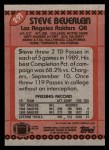 1990 Topps #291  Steve Beuerlein  Back Thumbnail