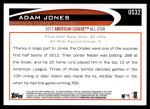 2012 Topps Update #32  Adam Jones  Back Thumbnail