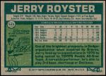 1977 Topps #549  Jerry Royster  Back Thumbnail