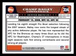 2008 Topps #314   -  Champ Bailey Pro Bowl Back Thumbnail