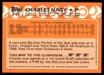 1988 Topps Traded #74 T  -  Charles Nagy Team USA Back Thumbnail