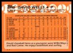 1988 Topps Traded #128 T David Wells  Back Thumbnail
