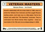 2012 Topps Heritage #43   -  Mariano Rivera / Joe Girardi Veteran Masters Back Thumbnail