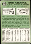 1967 Topps #349  Bob Chance  Back Thumbnail