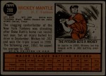 1962 Topps #200 Mickey Mantle Back Thumbnail